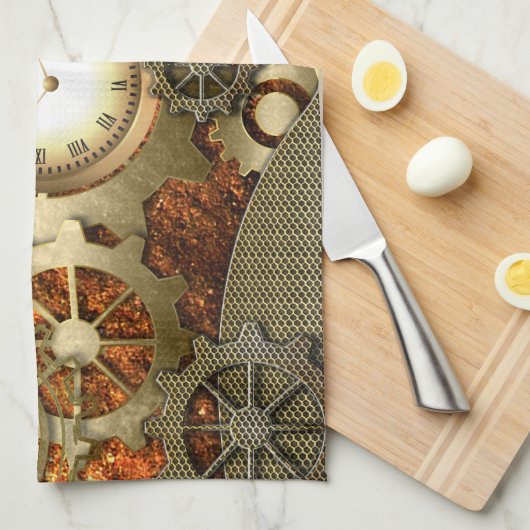 Steampunk, geweldige steampunkontwerp theedoek (Quarter Fold)