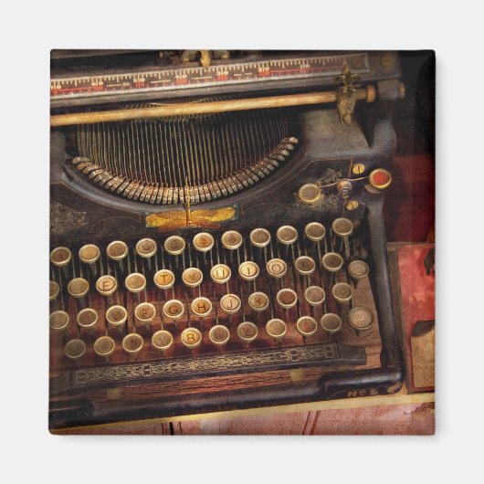Steampunk - gewoon een gewone typemachine magneet (Voorkant)