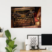 Steampunk - gewoon een gewone typemachine poster (Thuiskantoor)