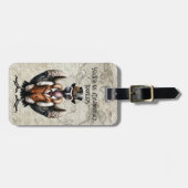 Steampunk Gier Wereldreiziger Bagagelabel (Voorkant horizontaal)
