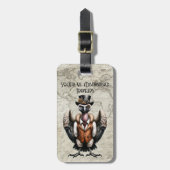 Steampunk Gier Wereldreiziger Bagagelabel (Voorkant verticaal)