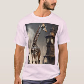 Steampunk Giraffe 🦒🔩 | Tall Tech Style T-shirt (Voorkant)