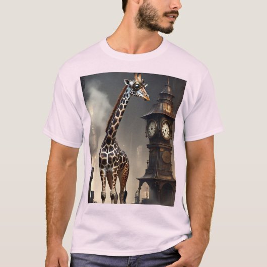 Steampunk Giraffe 🦒🔩 | Tall Tech Style T-shirt (Voorkant)