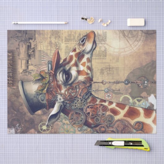 Steampunk Giraffe Tissuepapier (Craft)