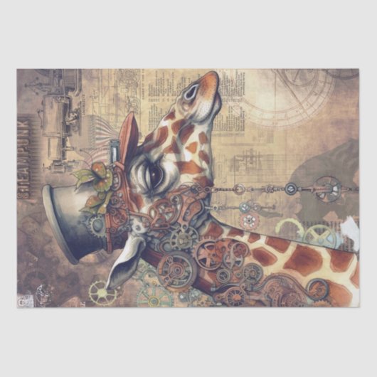 Steampunk Giraffe Tissuepapier (Voorkant)