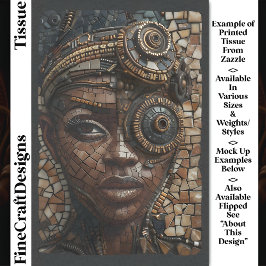 Steampunk Girl Dark Mousseline Faux Mosaic 028R Tissuepapier