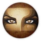 Steampunk Girl Eyes-knoppen Keramische Knop (Voorkant)