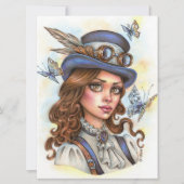 Steampunk Girl Fantasy Vrouw Magische KunstKaart (Voorkant)
