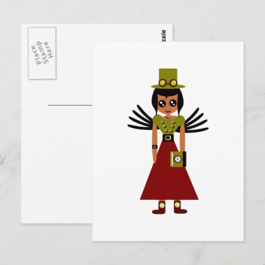 Steampunk Girl Goal Keeper Briefkaart (Voorkant / Achterkant)