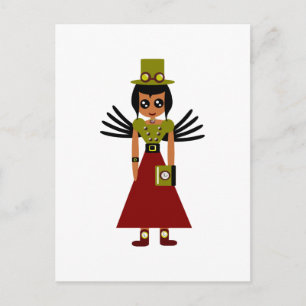 Steampunk Girl Goal Keeper Briefkaart