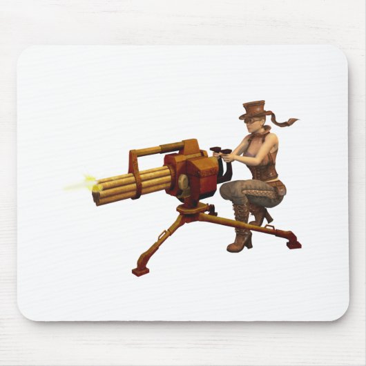 Steampunk Girl met Pistool Muismat (Voorkant)