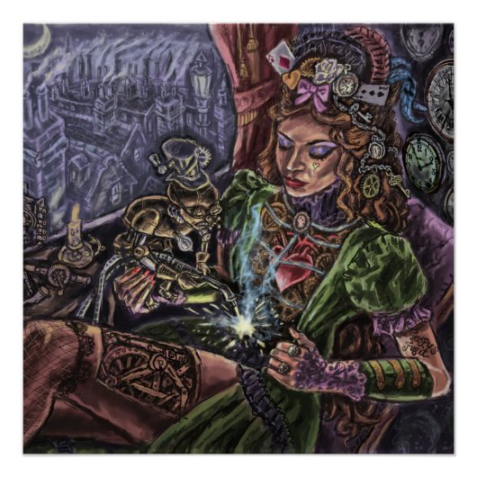 Steampunk Girl Perfect Poster (Voorkant)