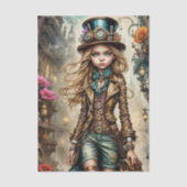 Steampunk Girl Tissue Paper Tissuepapier (Voorkant)