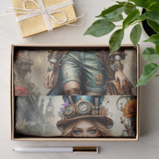 Steampunk Girl Tissue Paper Tissuepapier (Geschenk)