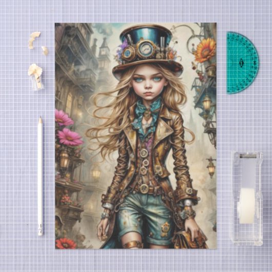 Steampunk Girl Tissue Paper Tissuepapier (Craft)