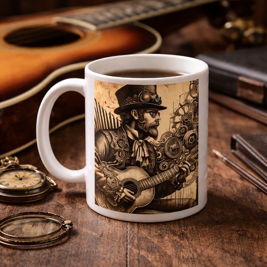 Steampunk Gitaar Man Koffiemok