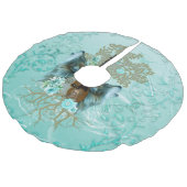 Steampunk gitaar met wolven imitatie linnen kerstboom kleed (Gekanteld)