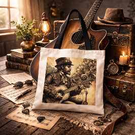 Steampunk gitarist tote bag