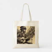 Steampunk gitarist tote bag (Achterkant)