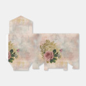 Steampunk Glam | Roze en Goud Roos Rustieke Bloeme Bedankdoosjes (Uitgevouwen)