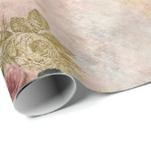 Steampunk Glam | Roze en Goud Roos Rustieke Bloeme Cadeaupapier (Rol Hoek)