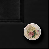 Steampunk Glam | Roze en Goud Roos Rustieke Bloeme Keramische Knop