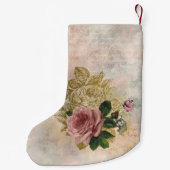 Steampunk Glam | Roze en Goud Roos Rustieke Bloeme Kleine Kerstsok (Achterkant)