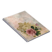 Steampunk Glam | Roze en Goud Roos Rustieke Bloeme Notitieboek (Rechterzijde)