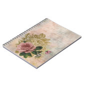 Steampunk Glam | Roze en Goud Roos Rustieke Bloeme Notitieboek (Linkerzijde)