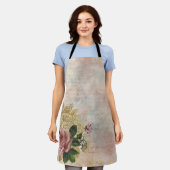 Steampunk Glam | Roze en Goud Roos Rustieke Bloeme Schort (Gedragen)