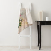 Steampunk Glam | Roze en Goud Roos Rustieke Bloeme Sherpa Deken (In situ)