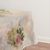 Steampunk Glam | Roze en Goud Roos Rustieke Bloeme Tafelkleed (Voorbeeld)