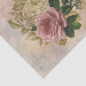 Steampunk Glam | Roze en Goud Roos Rustieke Bloeme Tissuepapier (Detail)
