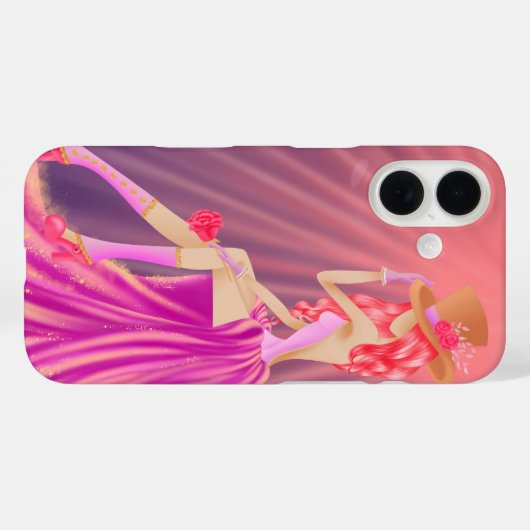 Steampunk Glamour iPhone 16 Hoesje – Stardust & Go (Achterkant (horizontaal))