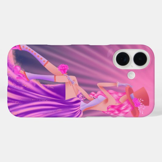 Steampunk Glamour iPhone 16 Hoesje – Stardust & Go (Achterkant (horizontaal))