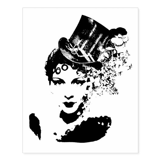 Steampunk Glamour Lady Rubberstempel (Afrduk)