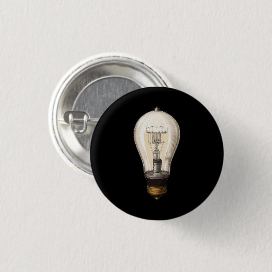 Steampunk gloeilamp Ronde Button 3,2 Cm (Voorkant /achterkant)