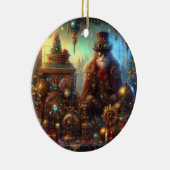 Steampunk Glow Santa Claus Keramisch Ornament (Rechts)