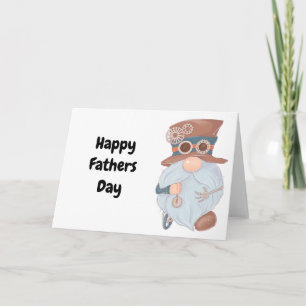 Steampunk Gnome Happy Fathers Day Blank Kaart