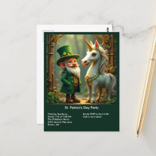 Steampunk Gnome-Leprechaun Unicorn St Patricks Day Briefkaart