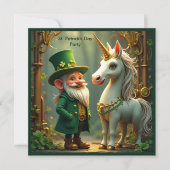 Steampunk Gnome-Leprechaun Unicorn St Patricks Day Kaart (Voorkant)