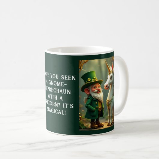 Steampunk Gnome-Leprechaun Unicorn St Patricks Day Koffiemok (Voorkant rechts)