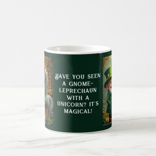 Steampunk Gnome-Leprechaun Unicorn St Patricks Day Koffiemok (Center)