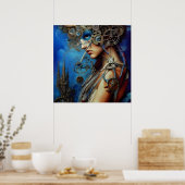 Steampunk Goddess Art Poster (Keuken)