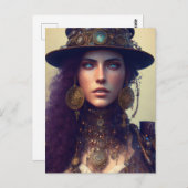 Steampunk Goddess Briefkaart (Voorkant / Achterkant)