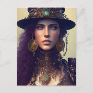 Steampunk Goddess Briefkaart