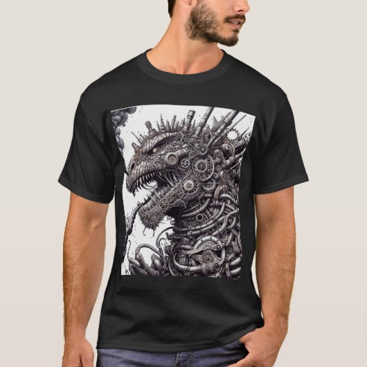 Steampunk Godzilla T-shirt (Voorkant)
