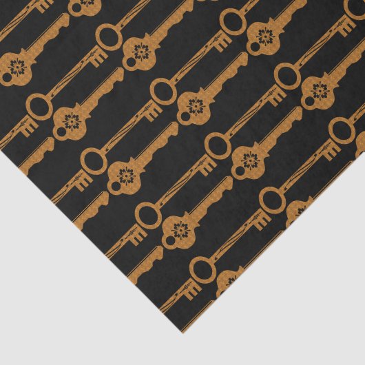  Steampunk Gold Keys Tissuepapier (Detail)