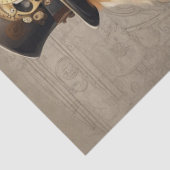 Steampunk Golden Doodle: grillige decoupage Tissuepapier (Detail)