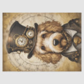 Steampunk Golden Doodle: grillige decoupage Tissuepapier (Voorkant)